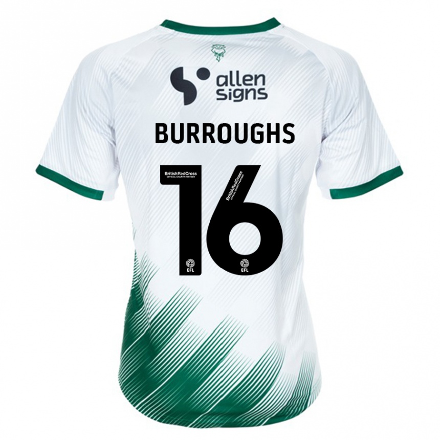 Men Football Jack Burroughs #16 White Away Jersey 2023/24 T-Shirt