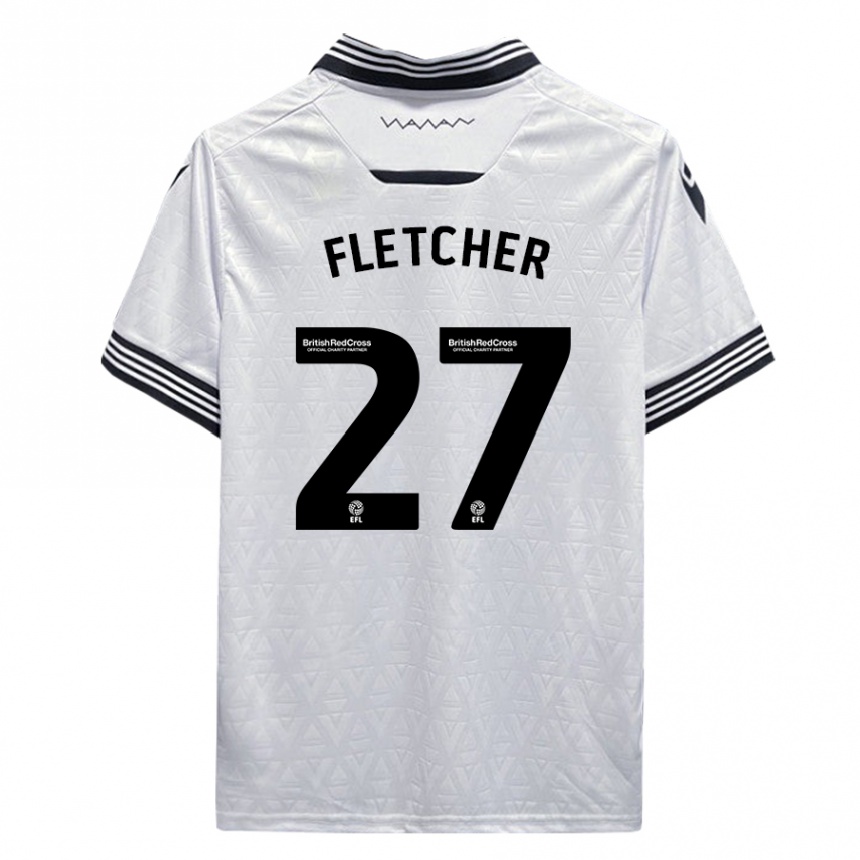 Men Football Ashley Fletcher #27 White Away Jersey 2023/24 T-Shirt