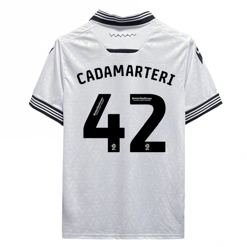 Men Football Bailey Cadamarteri #42 White Away Jersey 2023/24 T-Shirt