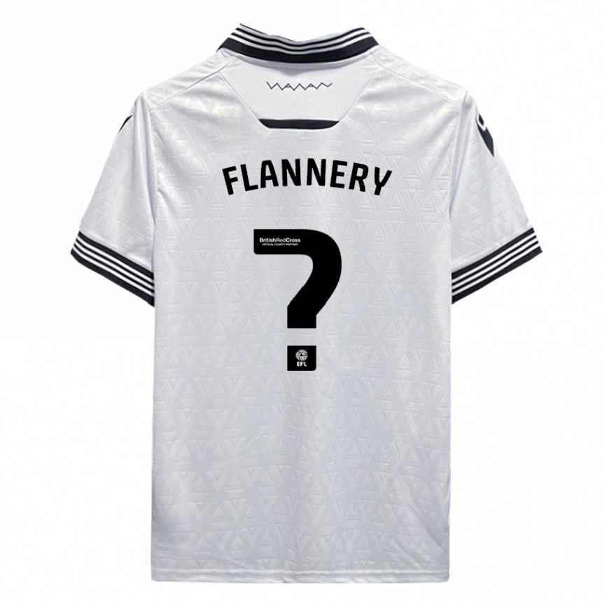 Men Football Cian Flannery #0 White Away Jersey 2023/24 T-Shirt