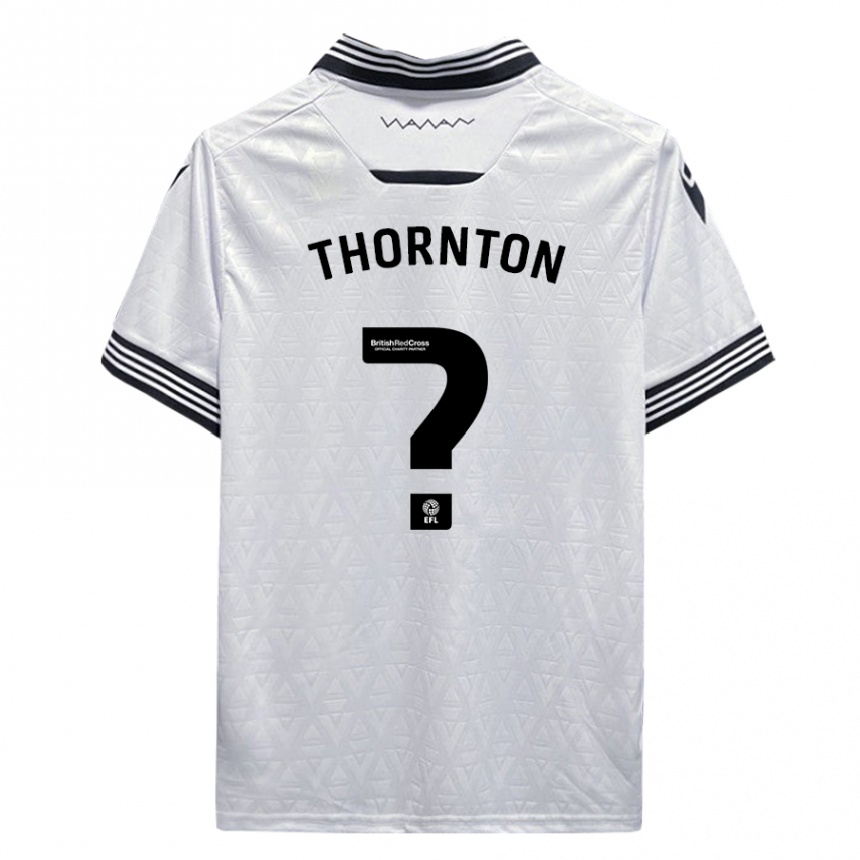 Men Football Jarvis Thornton #0 White Away Jersey 2023/24 T-Shirt