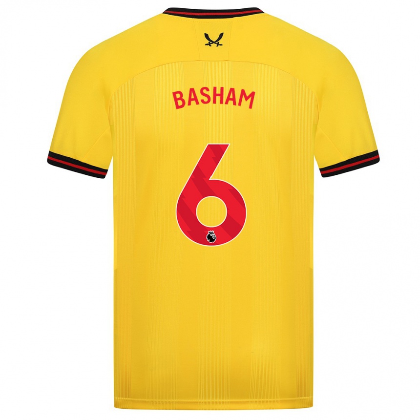 Men Football Chris Basham #6 Yellow Away Jersey 2023/24 T-Shirt