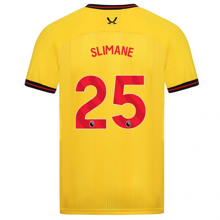 Men Football Anis Slimane #25 Yellow Away Jersey 2023/24 T-Shirt