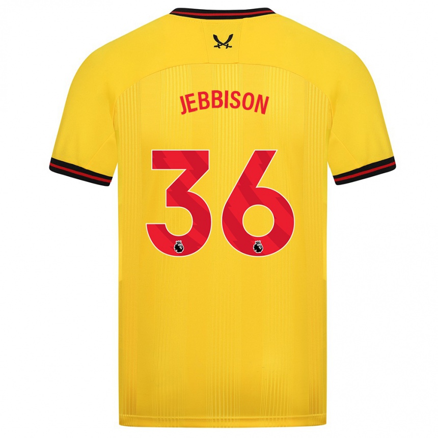 Men Football Daniel Jebbison #36 Yellow Away Jersey 2023/24 T-Shirt