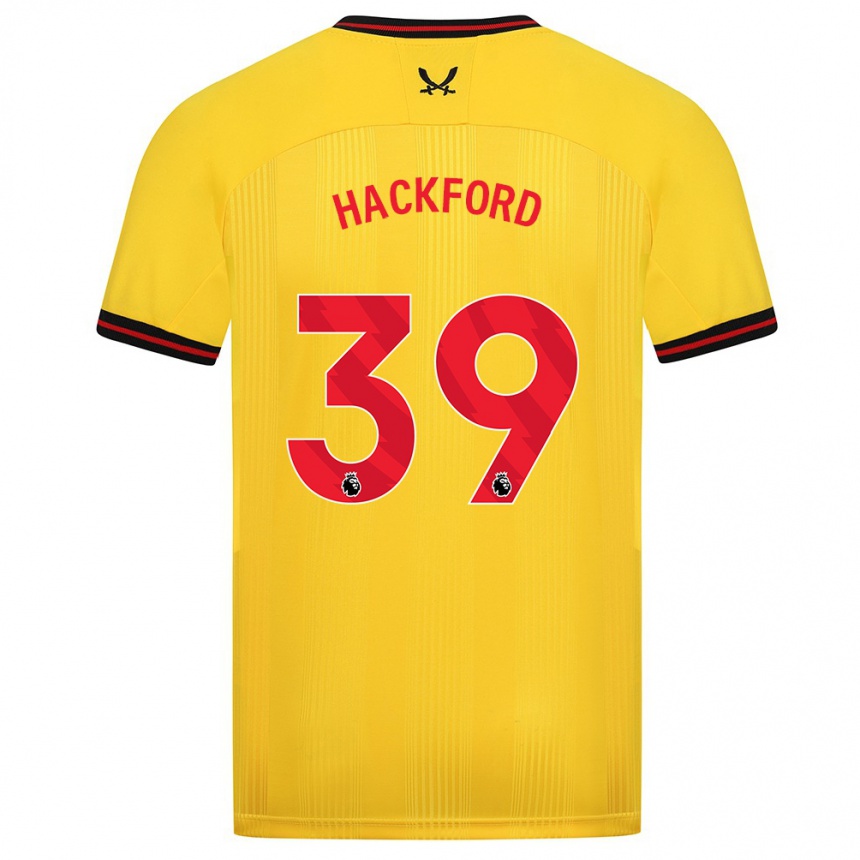 Men Football Antwoine Hackford #39 Yellow Away Jersey 2023/24 T-Shirt