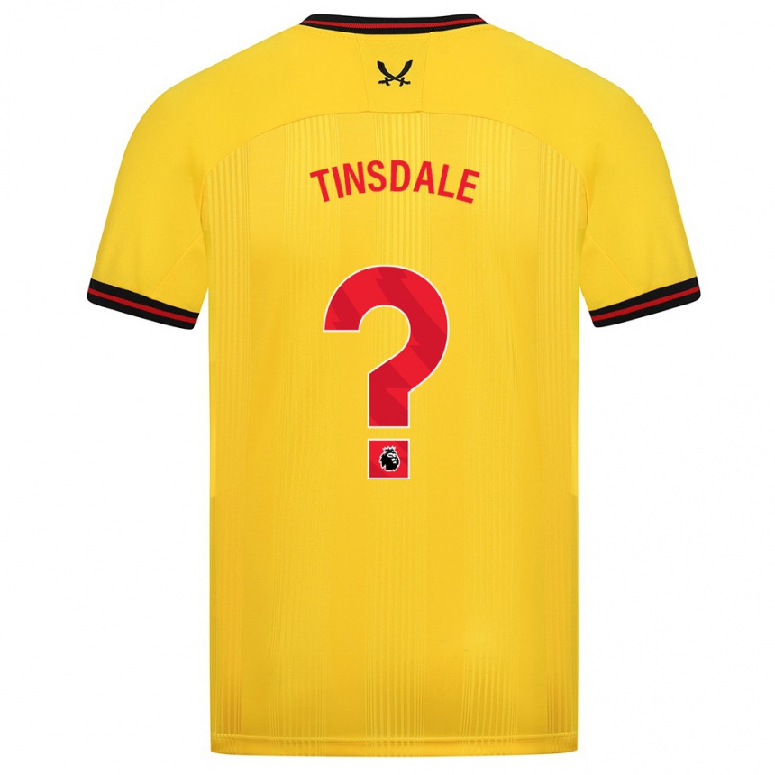 Men Football Jay Tinsdale #0 Yellow Away Jersey 2023/24 T-Shirt