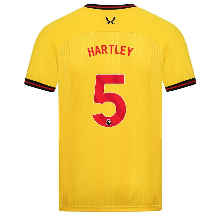 Men Football Naomi Hartley #5 Yellow Away Jersey 2023/24 T-Shirt