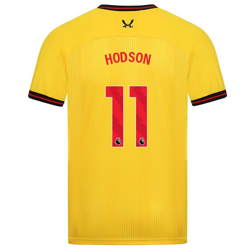 Men Football Ashley Hodson #11 Yellow Away Jersey 2023/24 T-Shirt