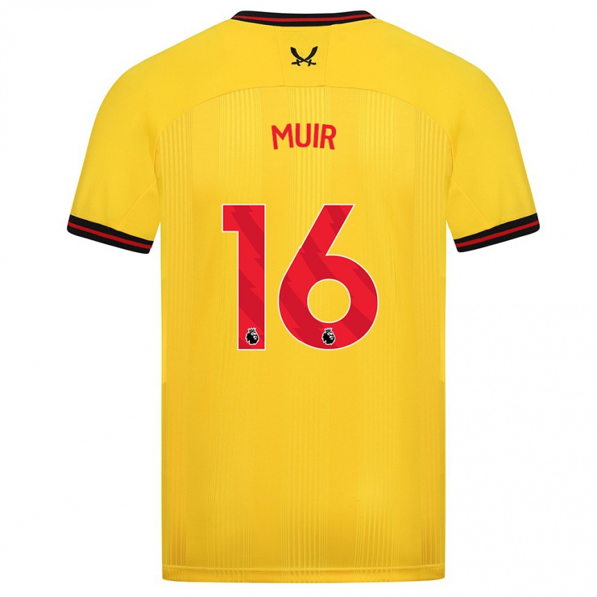 Men Football Chene Muir #16 Yellow Away Jersey 2023/24 T-Shirt