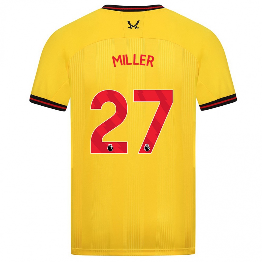 Men Football Lara Miller #27 Yellow Away Jersey 2023/24 T-Shirt