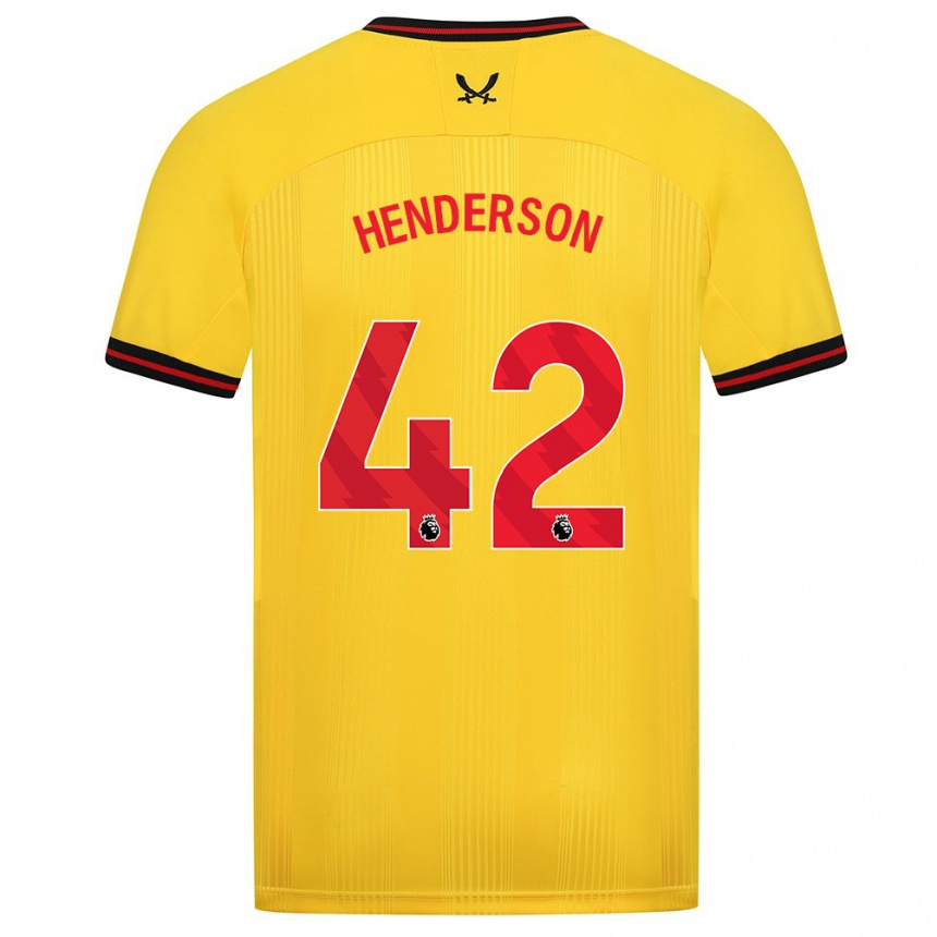 Men Football Peyton Henderson #42 Yellow Away Jersey 2023/24 T-Shirt