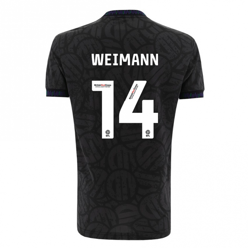 Men Football Andreas Weimann #14 Black Away Jersey 2023/24 T-Shirt