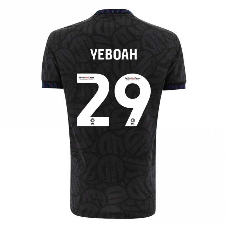 Men Football Ephraim Yeboah #29 Black Away Jersey 2023/24 T-Shirt