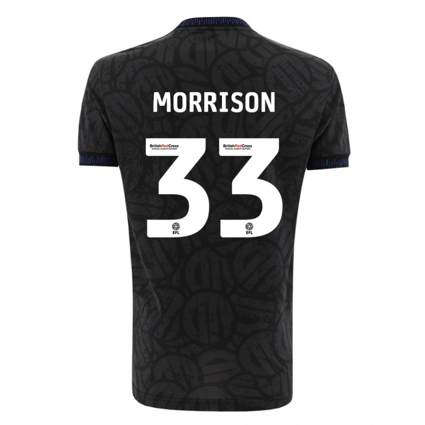 Men Football Elijah Morrison #33 Black Away Jersey 2023/24 T-Shirt