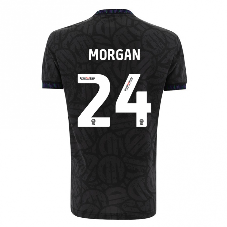 Men Football Ffion Morgan #24 Black Away Jersey 2023/24 T-Shirt