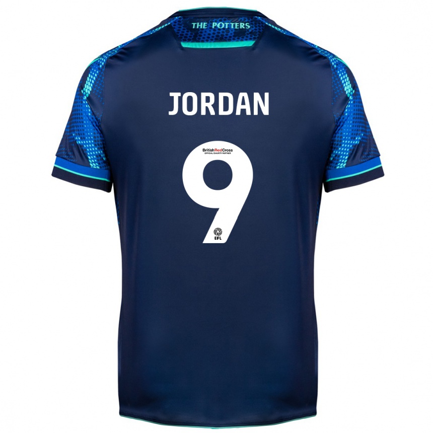 Men Football Saffron Jordan #9 Navy Away Jersey 2023/24 T-Shirt