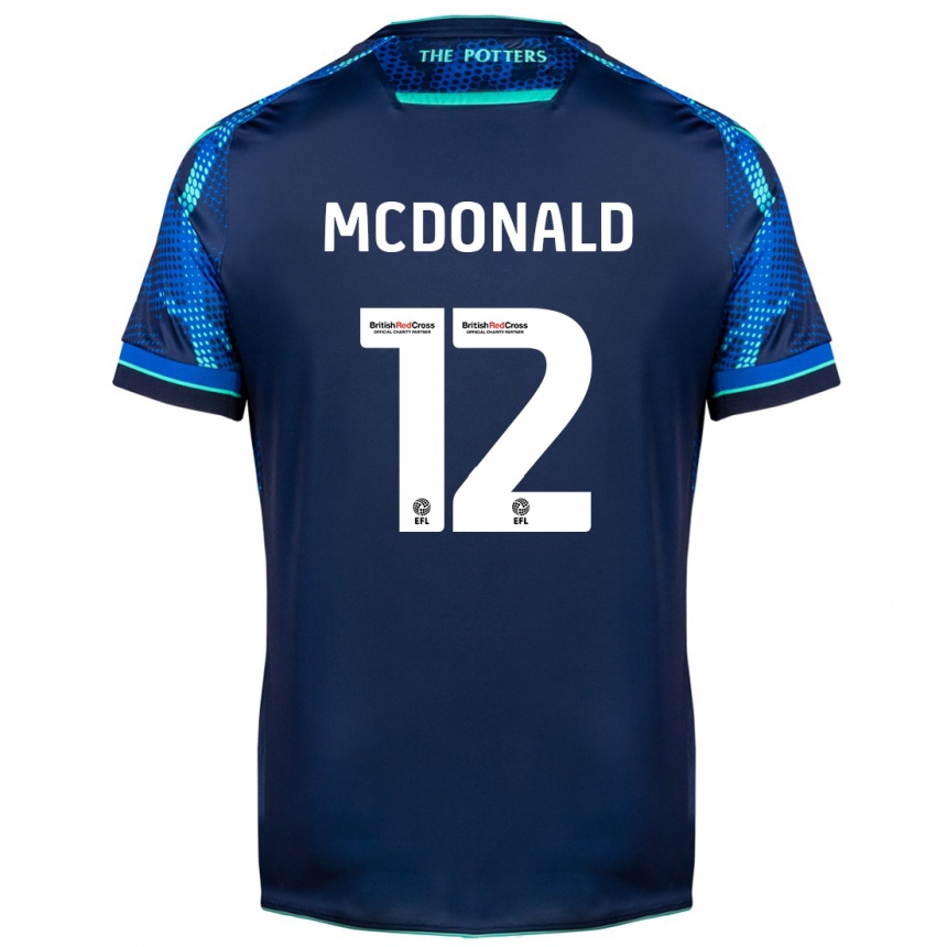 Men Football Kayleigh Mcdonald #12 Navy Away Jersey 2023/24 T-Shirt