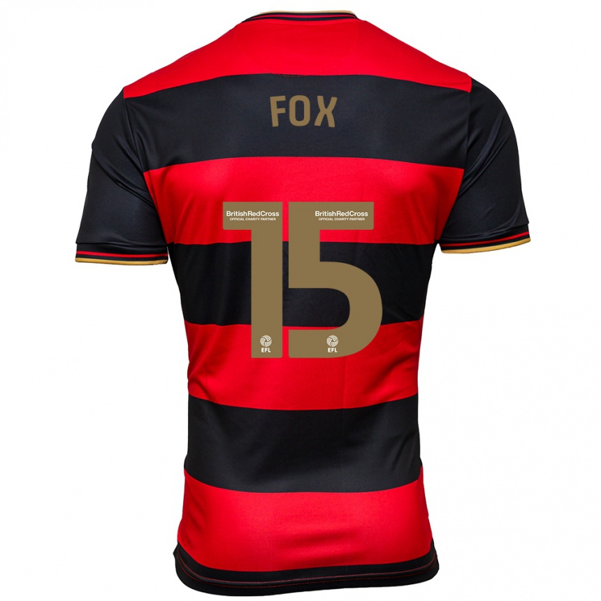 Men Football Morgan Fox #15 Black Red Away Jersey 2023/24 T-Shirt