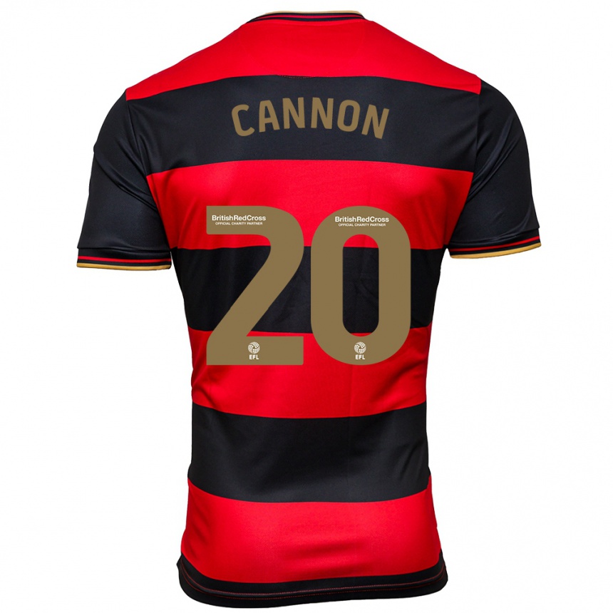 Men Football Reggie Cannon #20 Black Red Away Jersey 2023/24 T-Shirt