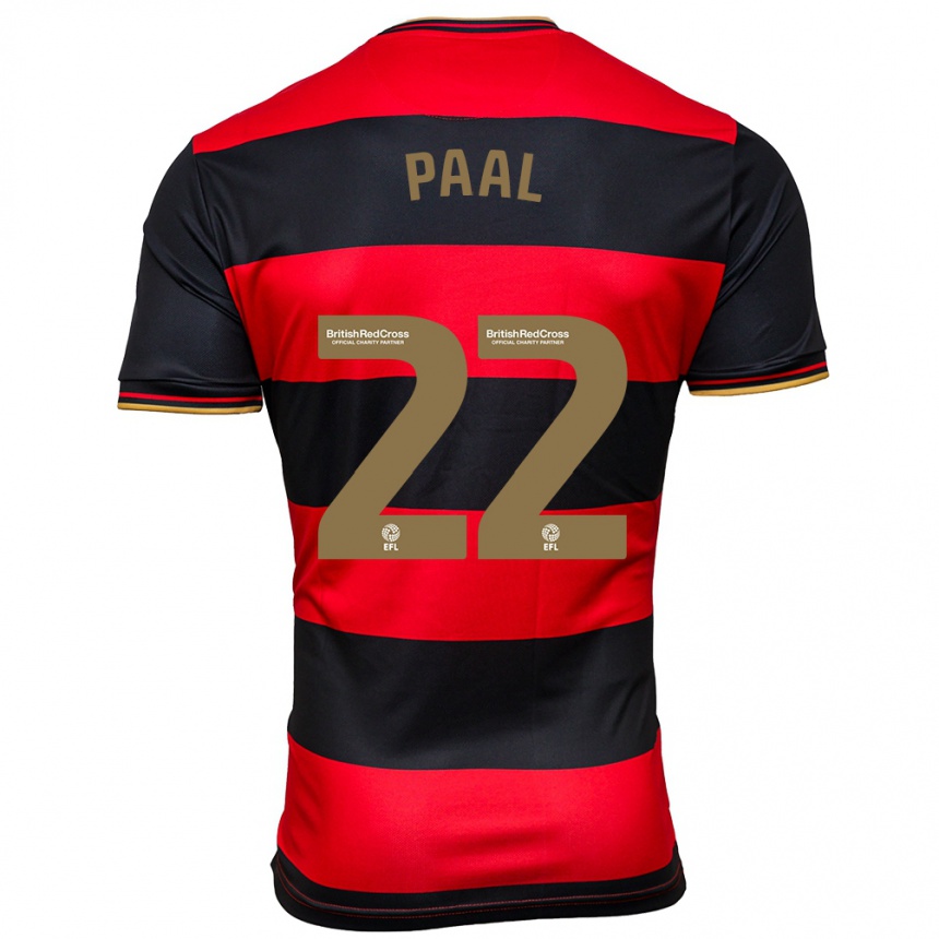 Men Football Kenneth Paal #22 Black Red Away Jersey 2023/24 T-Shirt