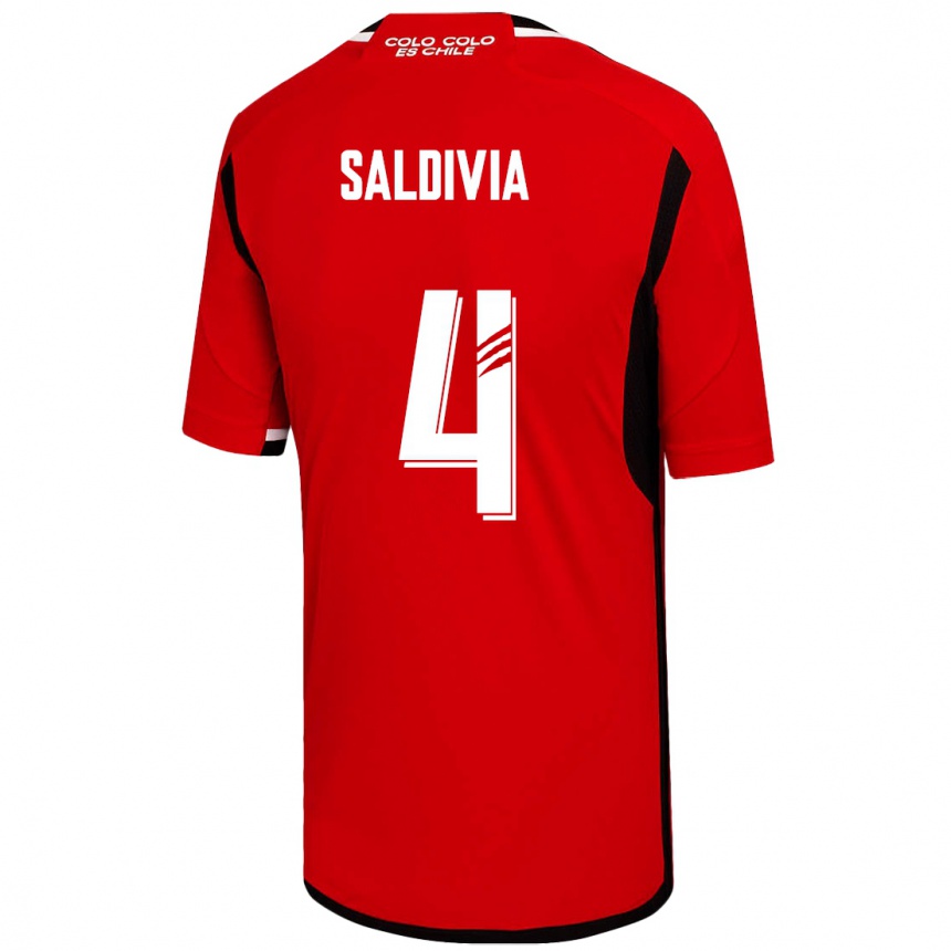 Men Football Alan Saldivia #4 Red Away Jersey 2023/24 T-Shirt