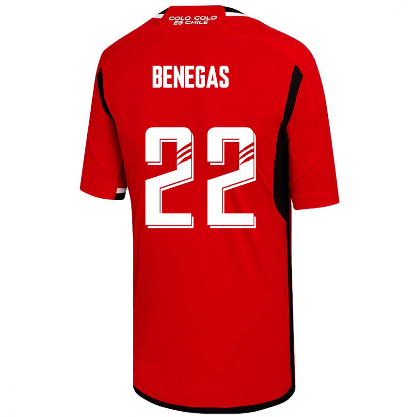 Men Football Leandro Benegas #22 Red Away Jersey 2023/24 T-Shirt