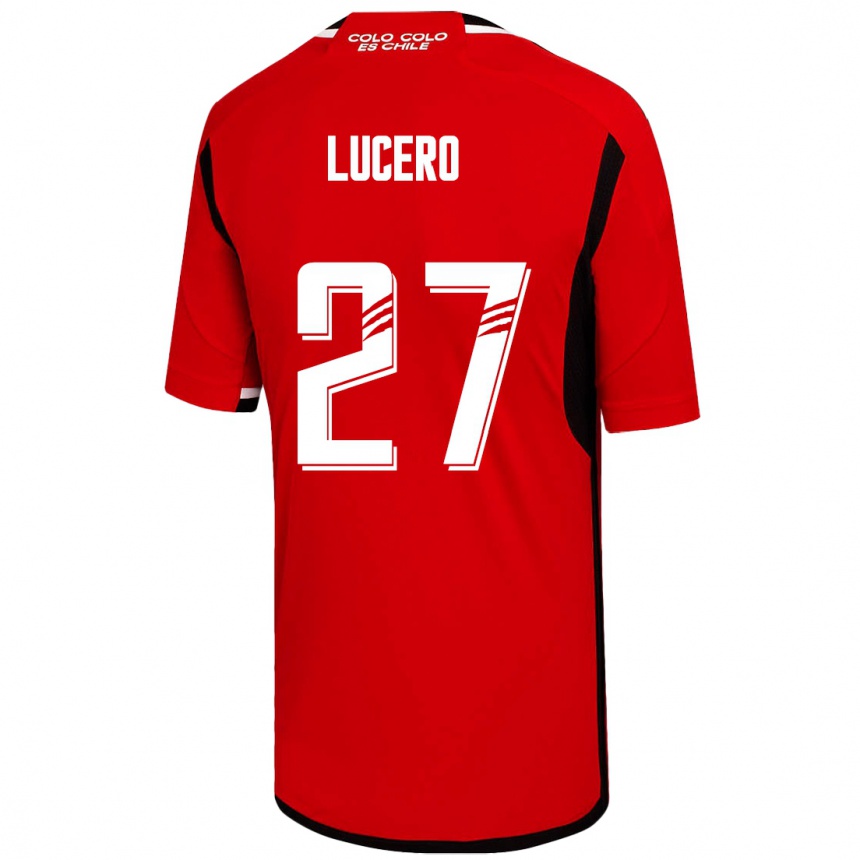 Men Football Valentina Lucero #27 Red Away Jersey 2023/24 T-Shirt