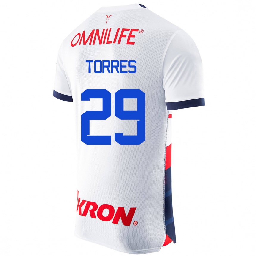 Men Football Alan Torres #29 White Away Jersey 2023/24 T-Shirt
