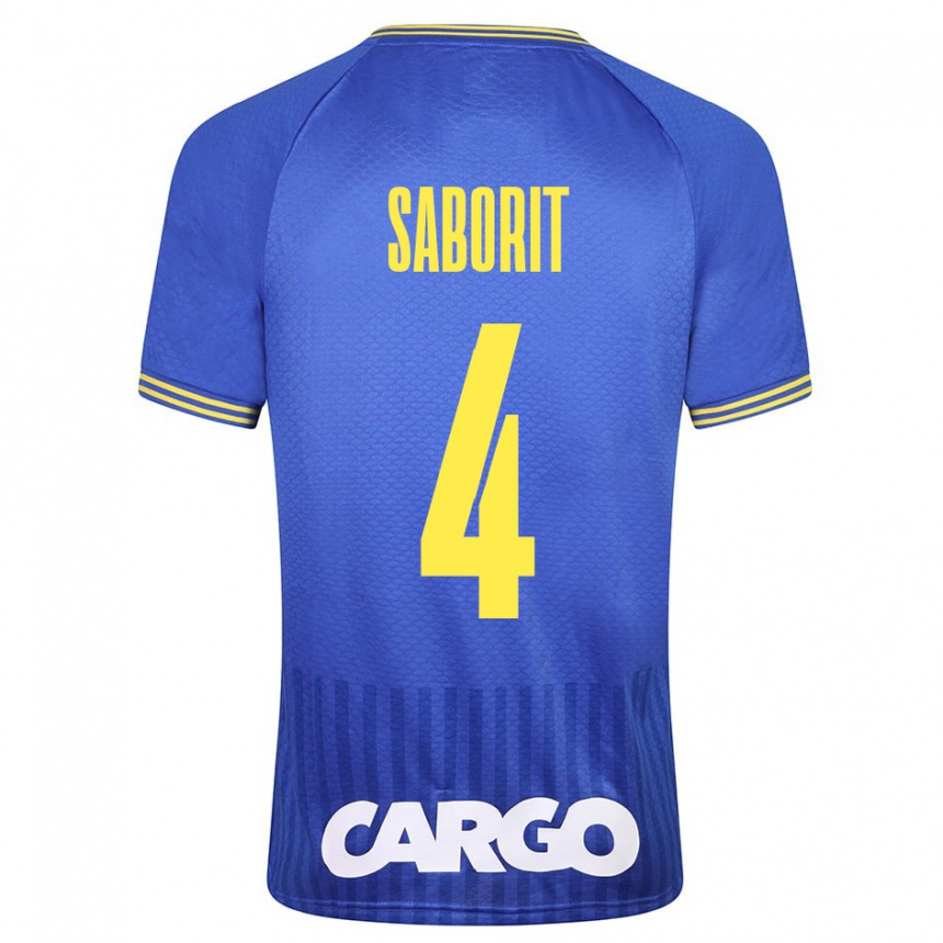 Men Football Enric Saborit #4 Blue Away Jersey 2023/24 T-Shirt