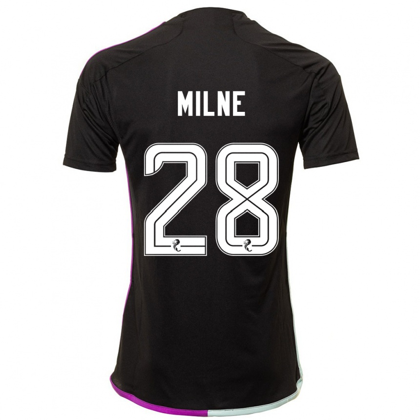 Men Football Jack Milne #28 Black Away Jersey 2023/24 T-Shirt