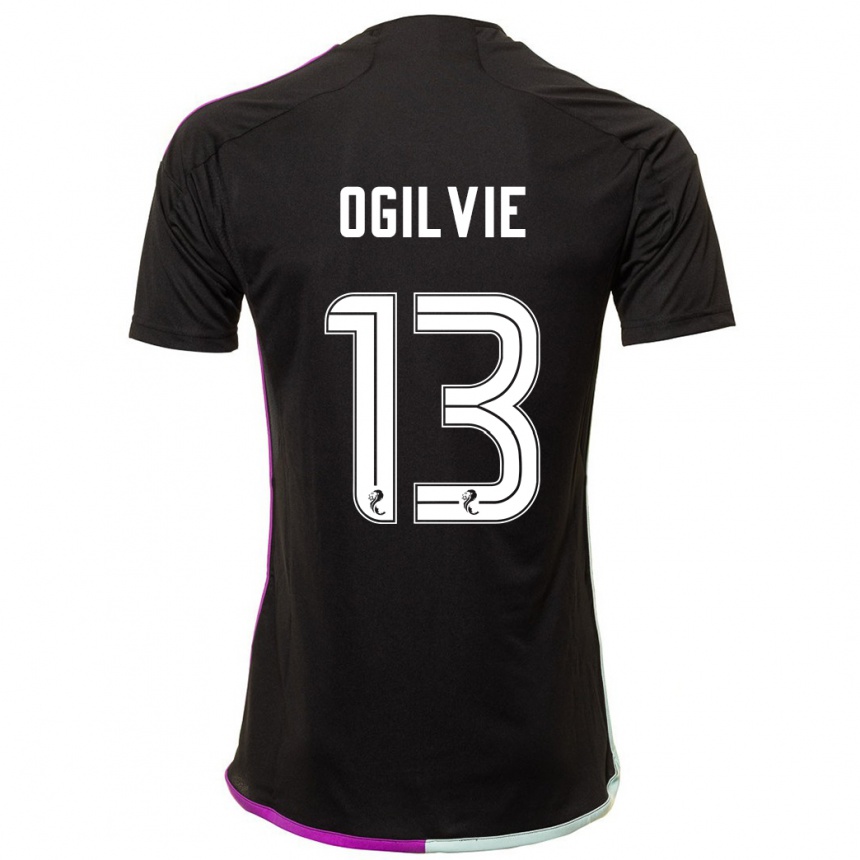 Men Football Francesca Ogilvie #13 Black Away Jersey 2023/24 T-Shirt