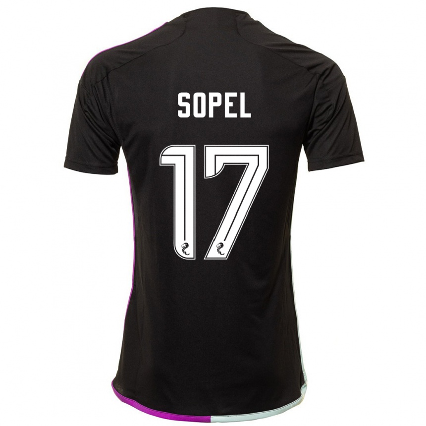 Men Football Nadia Sopel #17 Black Away Jersey 2023/24 T-Shirt