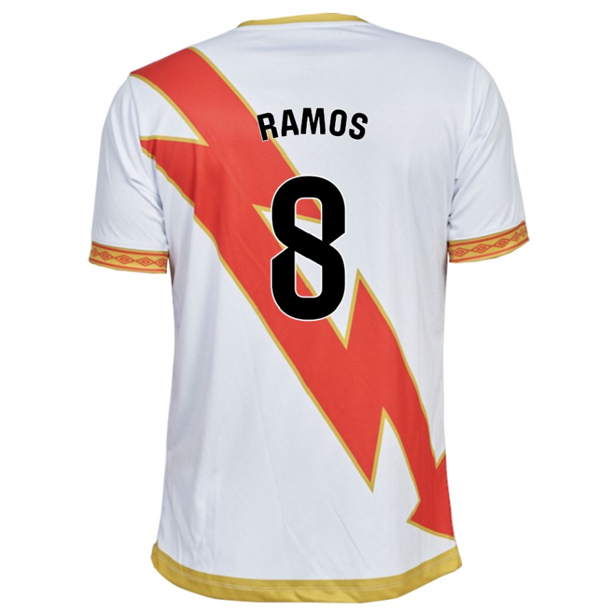 Women Football Iván Ramos #8 White Home Jersey 2023/24 T-Shirt