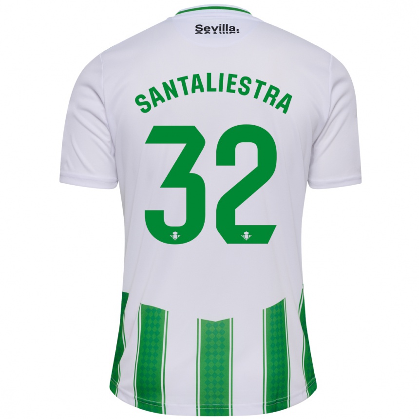 Women Football Carla Santaliestra #32 White Home Jersey 2023/24 T-Shirt