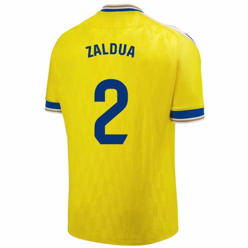 Women Football Joseba Zaldua #2 Yellow Home Jersey 2023/24 T-Shirt