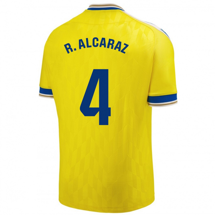 Women Football Rubén Alcaraz #4 Yellow Home Jersey 2023/24 T-Shirt