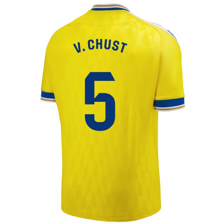 Women Football Víctor Chust #5 Yellow Home Jersey 2023/24 T-Shirt