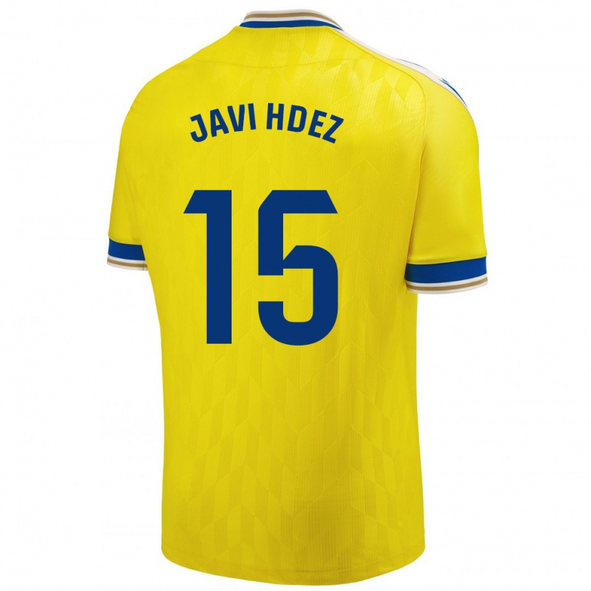 Women Football Javi Hernández #15 Yellow Home Jersey 2023/24 T-Shirt