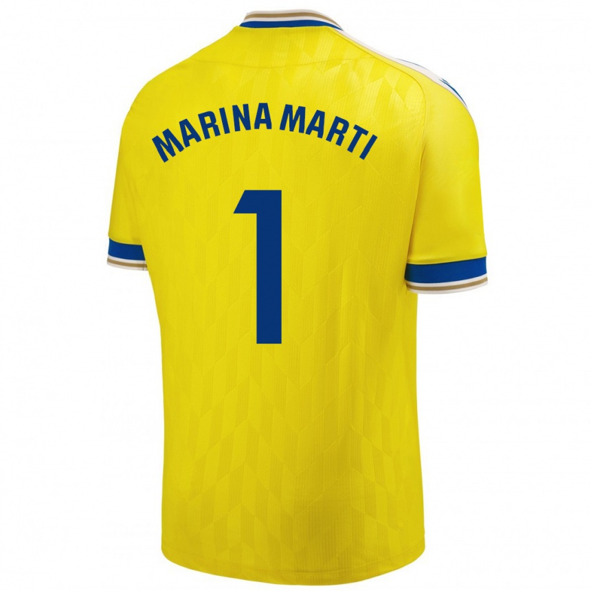 Women Football Marina Martí #1 Yellow Home Jersey 2023/24 T-Shirt