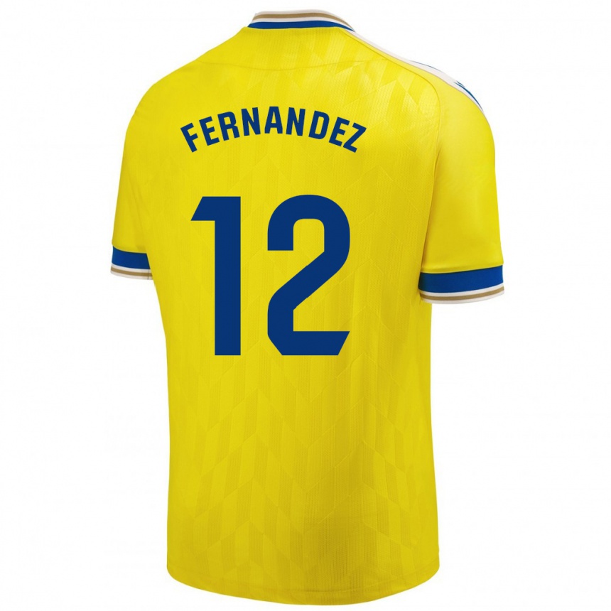 Women Football Sandra Fernández León #12 Yellow Home Jersey 2023/24 T-Shirt