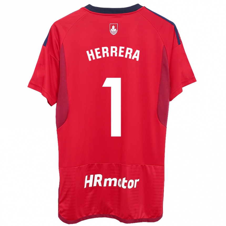 Women Football Sergio Herrera #1 Red Home Jersey 2023/24 T-Shirt