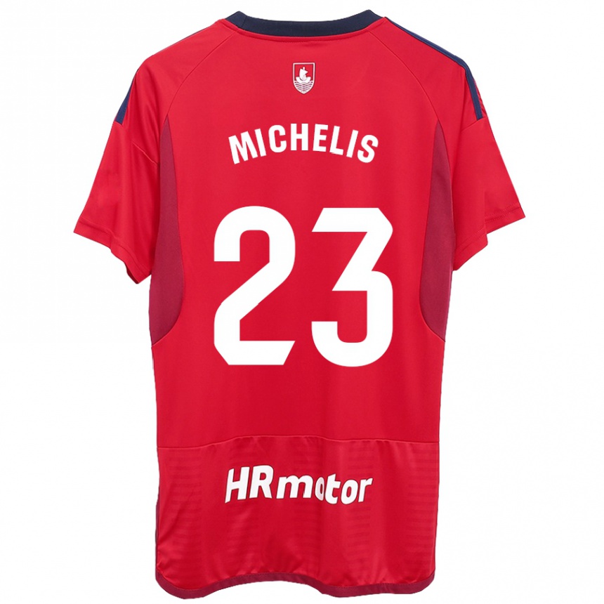 Women Football Nikolaos Michelis #23 Red Home Jersey 2023/24 T-Shirt