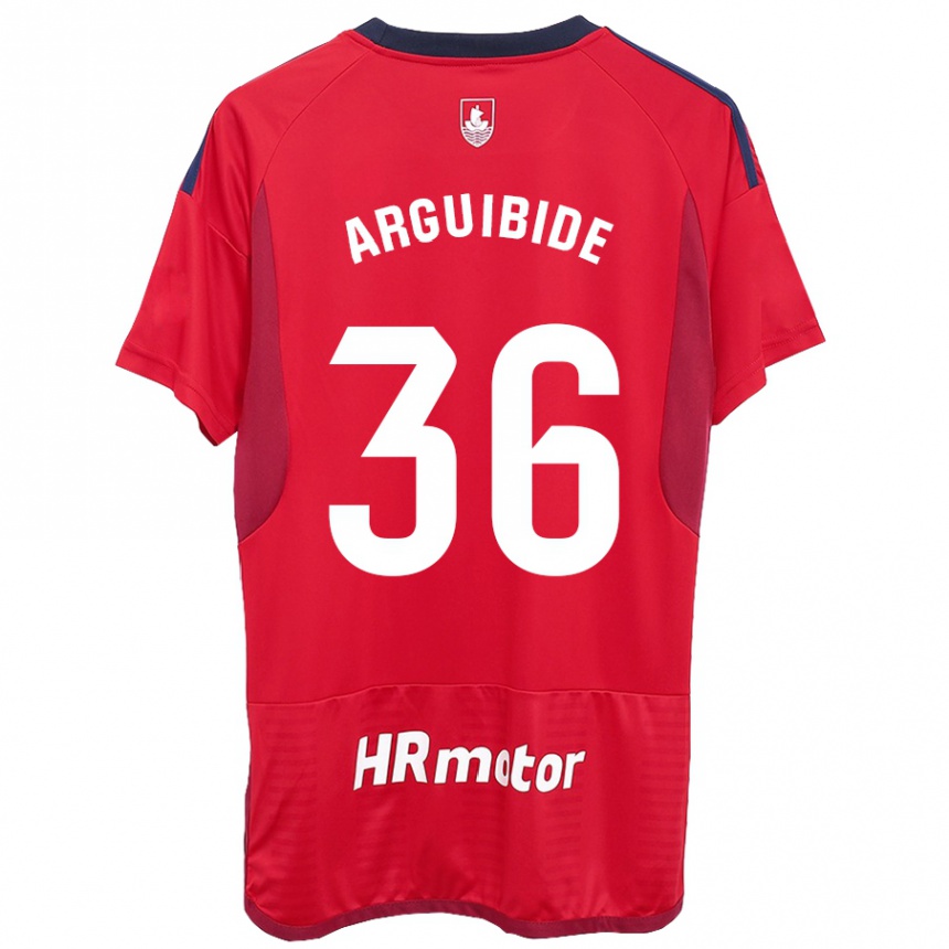 Women Football Iñigo Arguibide #36 Red Home Jersey 2023/24 T-Shirt