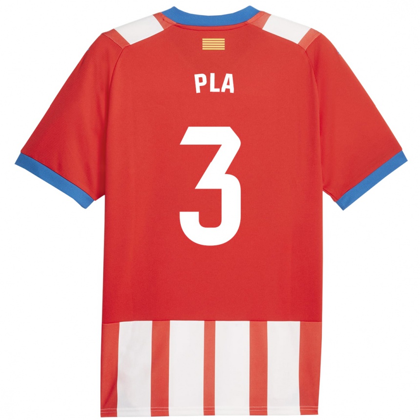 Women Football Marta Pla #3 Red White Home Jersey 2023/24 T-Shirt