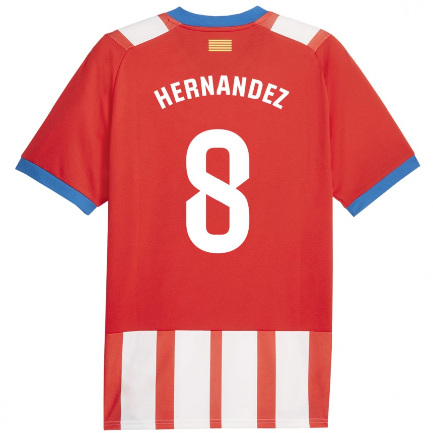 Women Football Sofia Hernández #8 Red White Home Jersey 2023/24 T-Shirt