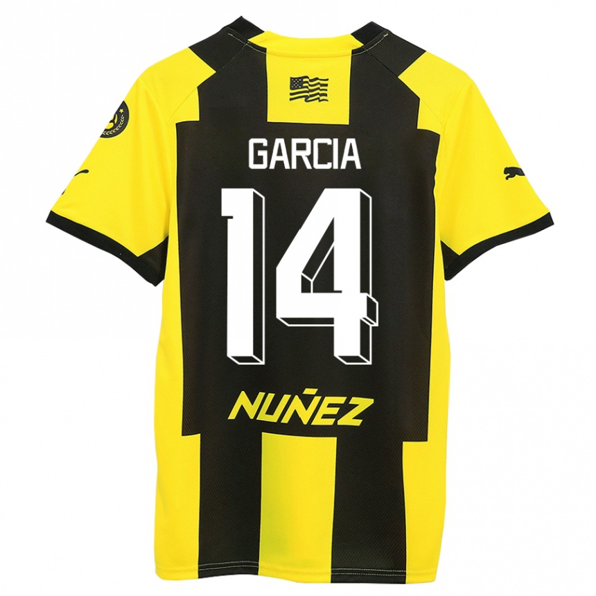 Women Football Damián García #14 Yellow Black Home Jersey 2023/24 T-Shirt