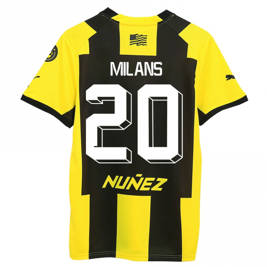 Women Football Pedro Milans #20 Yellow Black Home Jersey 2023/24 T-Shirt