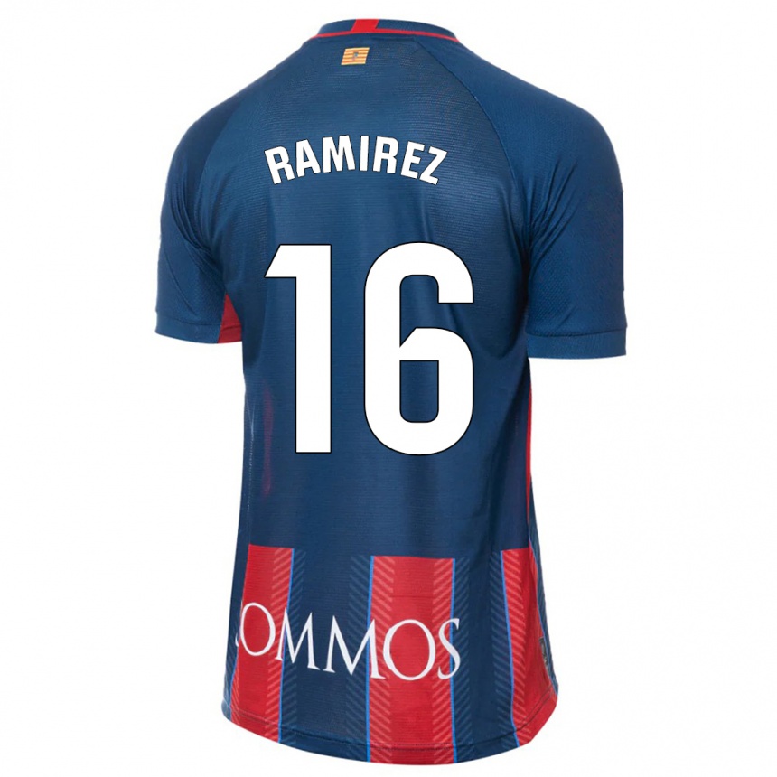 Women Football Vanesa Ramírez #16 Navy Home Jersey 2023/24 T-Shirt