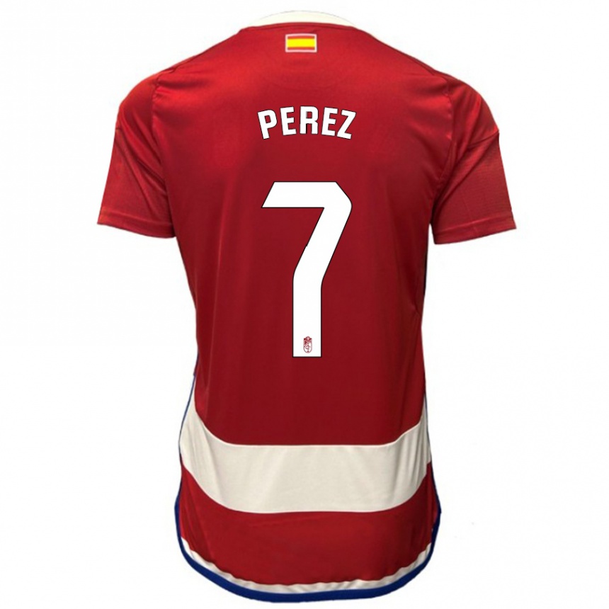 Women Football Laura Pérez #7 Red Home Jersey 2023/24 T-Shirt