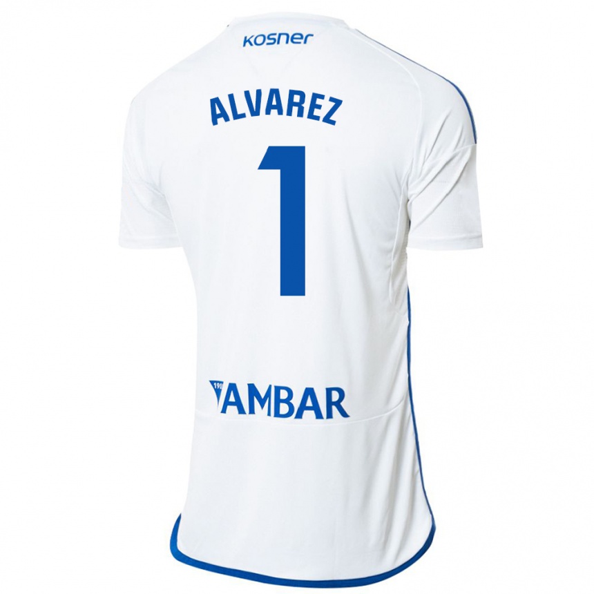 Women Football Cristian Álvarez #1 White Home Jersey 2023/24 T-Shirt